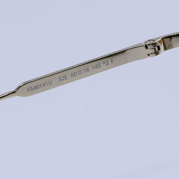 Fendi FE40141U 32E Sunglasses Gold Rectangle Frame, Brown Lenses - Picture 8 of 11